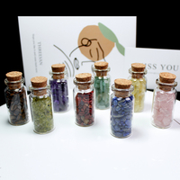 Mini bouteille de souhait en verre, cristal de quartz naturel, pierres précieuses, ensembles de cristal, cadeaux de guérison