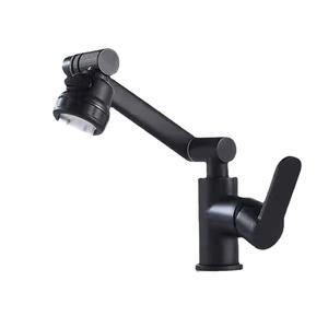 720 Degree Black Basin Water Tap Modern Design Single-Hole Bathroom Faucet Cheap North American Faucet Mixer - Product Image 1