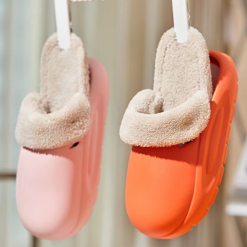 Cheap Fluffy Fur Slippers Non-slip Women Cotton Shoes EVA House Slippers for Womens