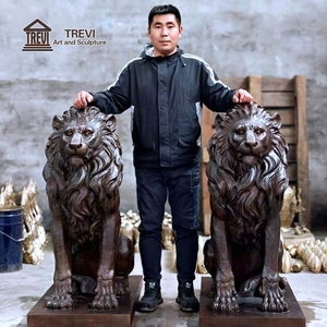 High Quality Casting Metal Seating <strong>Lion</strong> Sculpture Life Size Bronze Guard <strong>Lion</strong> <strong>Statue</strong> - Product Image 1