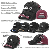 Gorra de Béisbol de Algodón Lavado Vintage de 6 Paneles para Hombre y Mujer, Gorra de Béisbol con Logotipo Personalizado al por Mayor