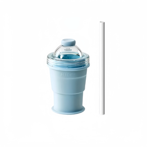 แก้วน้ำแข็งซิลิโคนพับได้ 2-in-1 พร้อมที่ทำน้ำแข็งขนาดใหญ่ ฝาปิดแบบหลอดดูดน้ำ ใช้ซ้ำได้ เป็นมิตรกับสิ่งแวดล้อม ทำความสะอาดง่าย เกรดอาหาร พก<span class=keywords><strong>พา</strong></span>สะดวก - Product Image 3