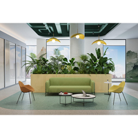 Fauteuil de détente modulaire moderne en forme de coquille, revêtement en tissu, mousse haute densité, base métallique multiple, pour hôtel, café, visiteurs