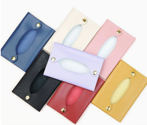 Boîtes à mouchoirs personnalisables en cuir PU de petite taille avec couvercle de poche réutilisable - Product Image 5