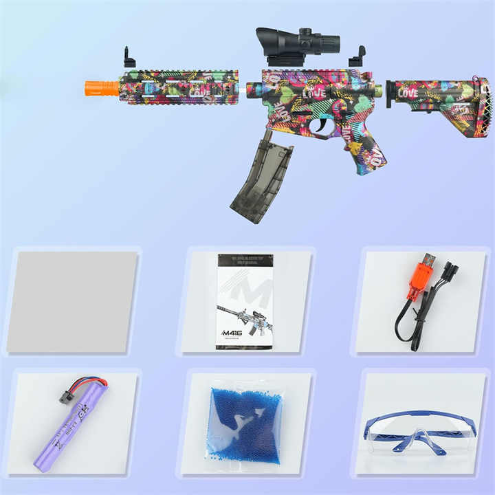 M416 3-in-1 Bubble Gun Toy with Soft Bullet Launcher & Lights – Kids Automatic Bubble Blaster