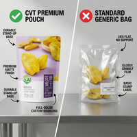 Keripik Nangka-25g Kemasan Pouch Berdiri yang Dapat Ditutup Kembali untuk Camilan, Cetak Kustom, Kantong Ziplock Anti Lembab, Kemasan Makanan, Food Grade