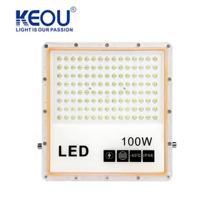 KEOU long use time IP66 waterproof ultra thin aluminum glass 100W outdoor LED flood light