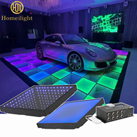 Pista de Baile Espejo Mate de 12x12 pies, Efecto Infinito 3D, Baldosas LED de 50x50 cm para Bodas