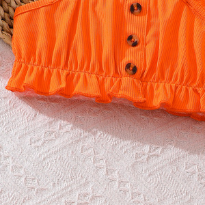 Nuovo Set Estivo per Bambine 2 Pezzi 4-7 Anni, T-Shirt Floreale e Gonna con Volant - Product Image 3