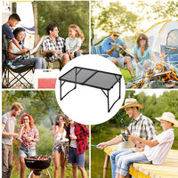 Table de camping pliable en maille métallique 2-en-1, 60x40 cm, en alliage d'aluminium, charge 30 kg, pour pique-nique, barbecue et jardin