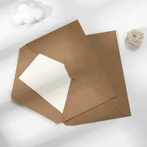 Envelopes personalizados para presente de casamento, envelopes de papel Kraft em branco