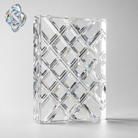 Panneau de séparation en verre teinté sur mesure à rainures en V, solide, pour la protection de l'intimité, décoratif, étanche, en verre artistique, pour escalier, salle à manger, chambre