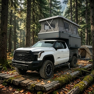 Camper en aluminium pour Chevrolet Silverado 4x4 avec échelle, léger et étanche, design moderne pour Ford Maverick - Product Image 1