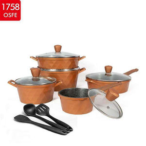 Juego de utensilios de cocina antiadherentes de inducción no tóxica con revestimiento multicapa para cocina casera de Color personalizado con mango de fundición a presión - Product Image 1