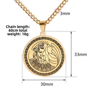 Best Seller titanyum çelik antik yunan tanrıçası Goddess kolye uzun altın kolye hıristiyan sembolü - Product Image 2