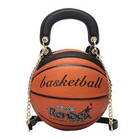 Sac à main de basket-ball personnalisé, grand et petit, en forme de ballon de basket, avec paillettes, chaîne ronde, sacs à main de basket-ball pour femmes