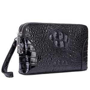 Pochettes haut de gamme hommes luxe hommes <span class=keywords><strong>noir</strong></span> en relief Crocodile en cuir véritable fermeture éclair mince Long portefeuille anti-vol embrayages <span class=keywords><strong>sac</strong></span> - Product Image 1