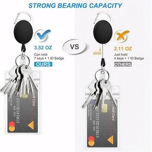 Porte-badge rétractable avec mousqueton et clip ceinture, porte-clés, support de carte d'identité, cadeau pour employé de bureau ou infirmière, disponible en entrepôt local - Product Image 3