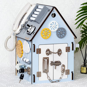 <span class=keywords><strong>Casa</strong></span> de Actividades Multifuncional de Madera, Caja de Actividades para Niños, Juguetes Educativos para el Desarrollo Cognitivo - Product Image 1