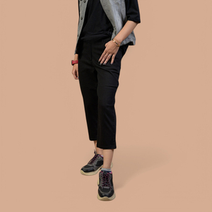 Pantalones Capri para Mujer, Cintura Media, Corte Casual, para Primavera y Verano, Ajuste Elástico, Pantalones Capri de Algodón para Mujer - Product Image 4
