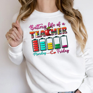 Bettery Life of a Teacher From to friday Motif d'impression par transfert de chaleur Hot Fix Sticker Stickers Applique pour T-shirt Sacs à capuche - Product Image 5