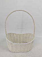 Panier en rotin PE fabriqué en usine, 29x20xH37cm, avec poignée, en forme de bateau, pour rangement et panier cadeau de fêtes, taille unique