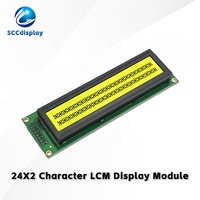 SCCdisplay Russische Zeichen JXD2402A-IIC COB STN Gelb Positiv 24x2 Zeichen LCD-Modul I2C Hohe Helligkeit LED-Hintergrundbeleuchtung
