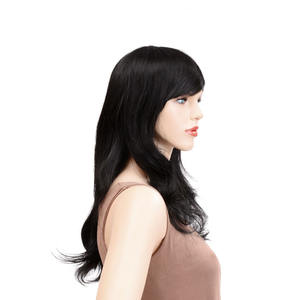 Parrucca Sintetica Nera Naturale per Donne Africane, con Frangia Lunga e Liscia, Vendita all'Ingrosso per il Commercio Estero - Product Image 6