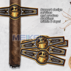 Hot Bán thiết kế 3D dập nổi Cigar ban nhạc cá nhân logo 128G 160g không keo giấy vàng lá dập nổi ban nhạc nhãn in ấn - Product Image 1