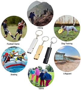 Sifflet d'urgence en alliage métallique électroplaqué <span class=keywords><strong>de</strong></span> haute qualité, 120 dB, double trou, son puissant - Product Image 5