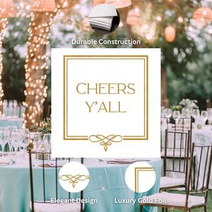 Serviettes en papier jetables imprimées personnalisées avec logo, dorées, pour cocktails, mariages, dîners - Product Image 3