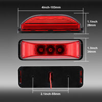 Rouge ambre et blanc 3.9 pouces Rectangle côté marqueur lumière camion remorque 3LED étanche 12V/24V Signal feu de position