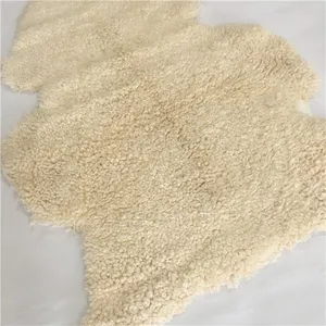 Tapizado de piel de oveja rizado, color beige, blanco y crema, tamaño personalizado