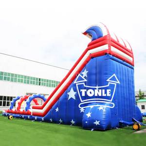 27ft cao kép <span class=keywords><strong>Lane</strong></span> trượt nước Inflatable trượt nước để bán - Product Image 5