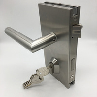 Système de serrure de porte à mortaise à double battant en acier inoxydable Serrure de porte en verre de sécurité de bureau