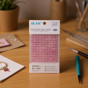 Adesivi con strass scintillanti 3-6 mm rosa circa 275 pezzi Colore 09 Rif. 27092-9 - Product Image 2