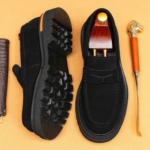 Chaussures Oxford décontractées pour homme, bout pointu, en daim noir, à lacets, respirantes, légères, semelle en caoutchouc - Product Image 3