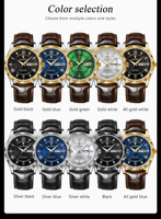 Poedagar Montre Classique en Cuir pour Hommes Marque de Luxe Promotion Montres à Quartz