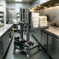 Transpalette semi-électrique léger 300 kg, mini gerbeur manuel, télécommande sans fil, hauteur de levage max. 1,2 m, 220 V, haute performance