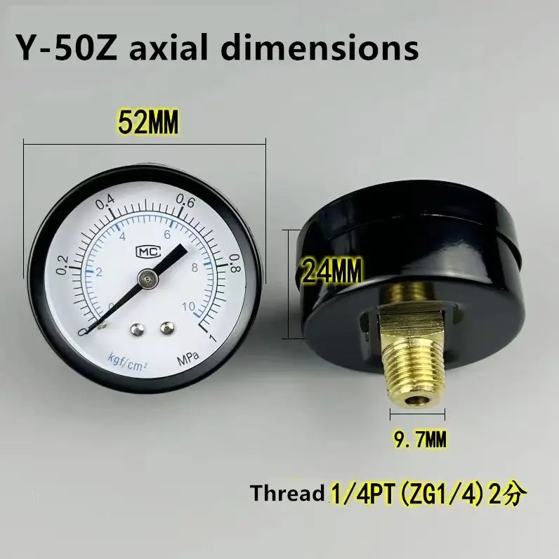 बाहू वायवीय वायु दबाव गेज वायु पंप वायु स्रोत दबाव विनियमन वाल्व Y40/Y50/Y60 अक्षीय रेडियलवाक्यूम शॉक-प्रतिरोधी