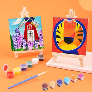 Ensemble de cadre de peinture en toile de 25 cm * 20 cm avec emballage sous vide indépendant, ensemble de pinceaux de peinture en gros, mini cadre de bricolage, petit ensemble de cadre - Product Image 6