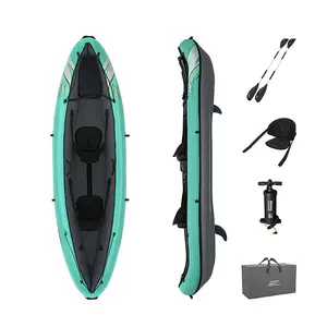 Bestway 65052 Conjunto inflável de caiaque em PVC para adultos, barcos de pesca infláveis de 3.30m x 94cm, para flutuação em jangadas de rio, atividades ao ar livre