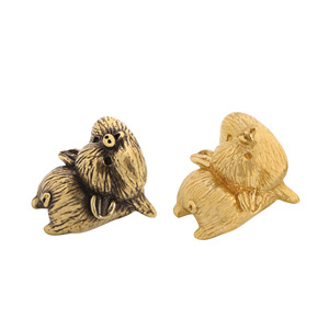 Poignées de meuble en laiton massif en forme de cochon pour chambre d'enfant, armoire, penderie, silhouette animale, crochet mural à trou unique, quincaillerie - Product Image 5