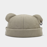 Nouvelle mode de rue hommes ours oreille Yuppie propriétaire chapeau femmes à la mode Version coréenne fer anneau hip-hop sans bord Melon peau chapeau