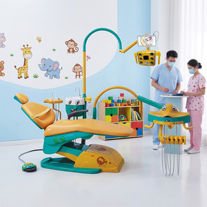 Fauteuil dentaire pédiatrique avec plateau à instruments à thème de dessin animé, unité dentaire complète pour enfants avec lumière LED pour clinique pédiatrique - Product Image 1