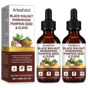 ArtoaLabs Gocce Liquide Personalizzate 20-in-1 con Noce Nera, Assenzio, Semi di Zucca e Chiodi di Garofano per il Supporto Immunitario e Intestinale degli Adulti (Vegano) - Product Image 1
