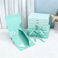 Boîtes cadeaux d'anniversaire de luxe en papier recyclé personnalisées transfrontalières, pliables, avec nœud papillon, fermeture magnétique, couleur unie, finition mate