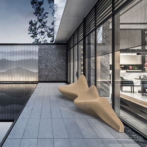 เก้าอี้พารามิเตอร์ไม้ดีไซน์ใหม่สวนกลางแจ้งในร่มห้างสรรพสินค้าโค้งยาวม้านั่งสวนไม้ขนาดใหญ่ - Product Image 4