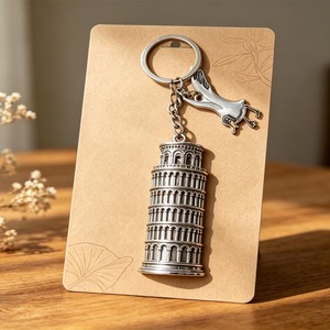 Portachiavi in Metallo Personalizzato con Logo della Torre Pendente di <span class=keywords><strong>Pisa</strong></span>, Souvenir Italiano - Product Image 1