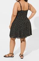 Robe Courte Femme ADYABY à Bretelles Florales et Col Cœur, Mini Robe Cami en Maille avec Buste Froncé, Coupe Skater, Grandes Tailles